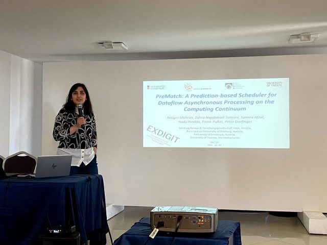 : EXDIGIT member Narges Meheran presents the paper „PreMatch: A Prediction-Based Scheduler for Dataflow Asynchronous Processing on the Computing Continuum” at ACM SAC 2025.